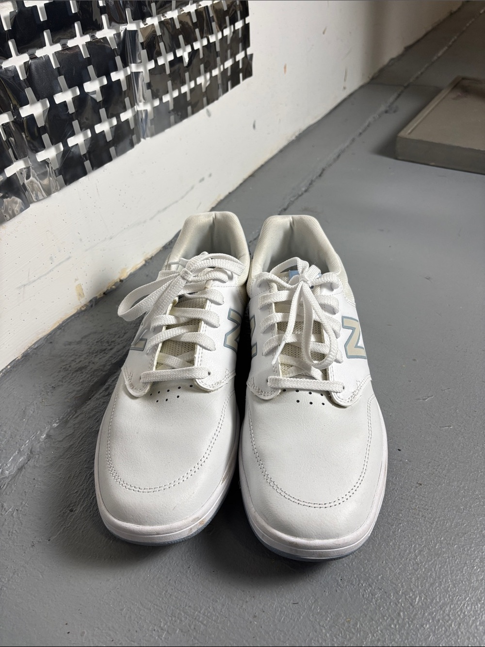 New Balance White Low-Top Lace-Up Sneakers